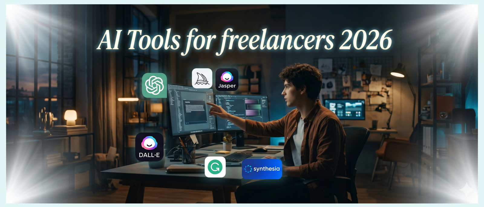 AI tools for freelancers — developer coding with AI assistance