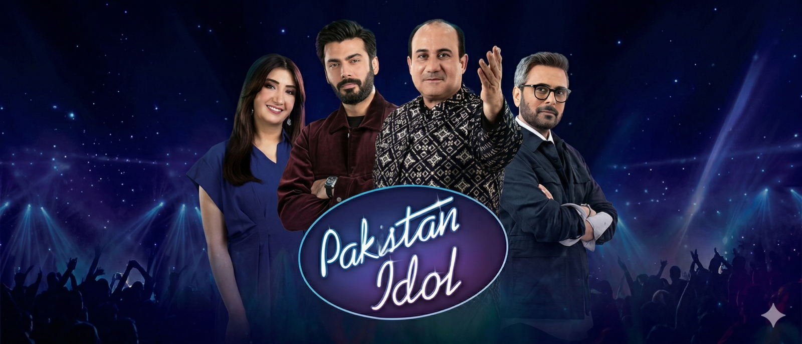 Pakistan Idol Show judges and official logo poster