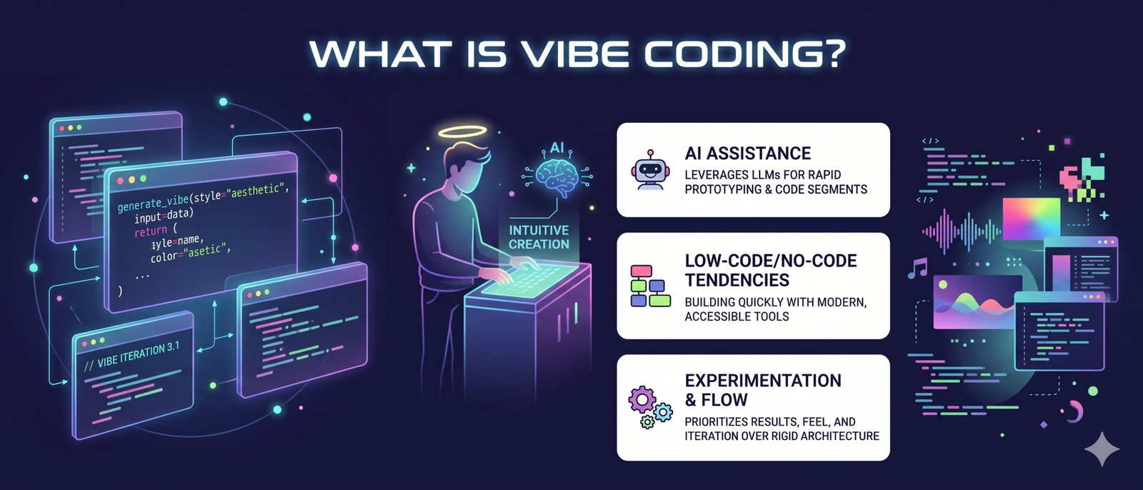 what is vibe coding — student using AI to build an app on laptop